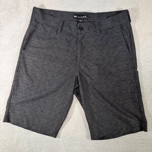 TravisMathew Mens 34 Grey Performance Golf‎ Shorts Micro Stripe Stretch Heather